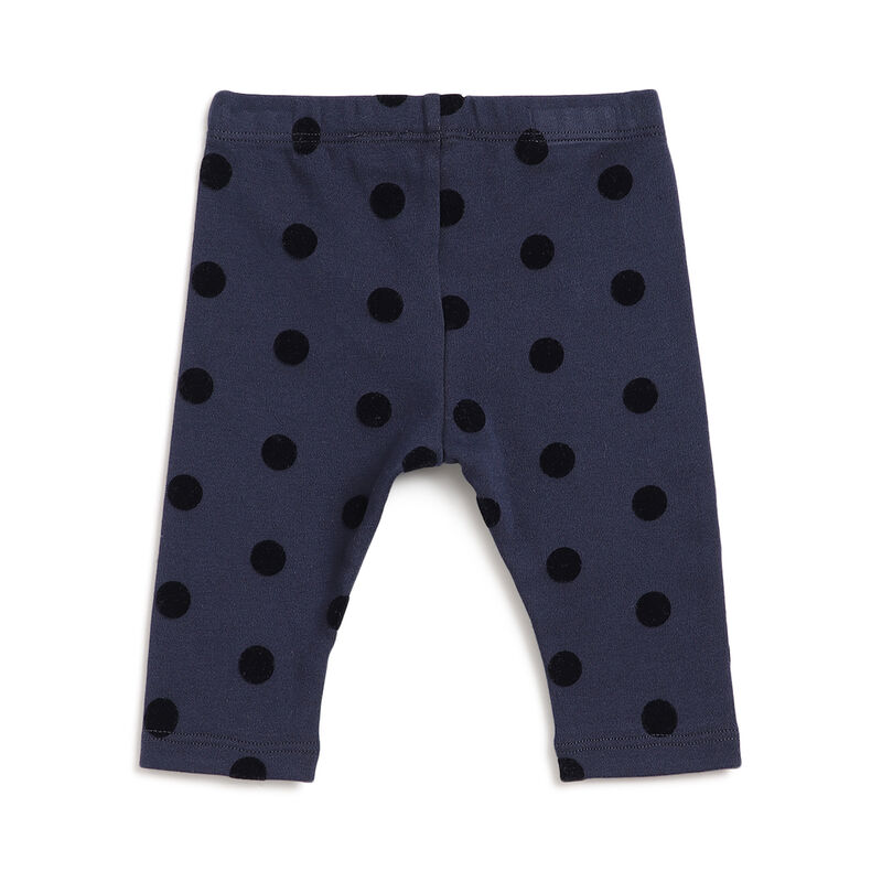 Girls Dark Blue Printed Leggings image number 1